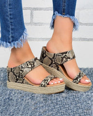 Vacation Straw Wedges Sandals