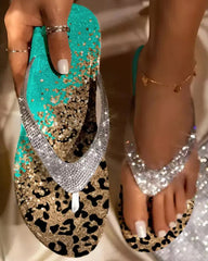 Rhinestone flat beach sandals