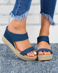 Vacation Straw Wedges Sandals