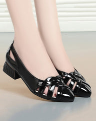 Cutout low heel flats