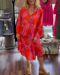 Loose patchwork printed dress
