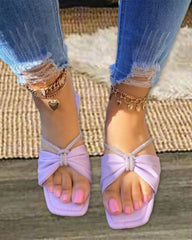 Solid color bowknot sandals