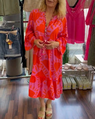 Loose patchwork printed dress