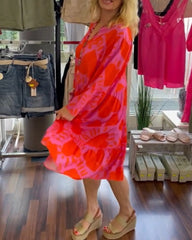 Loose patchwork printed dress
